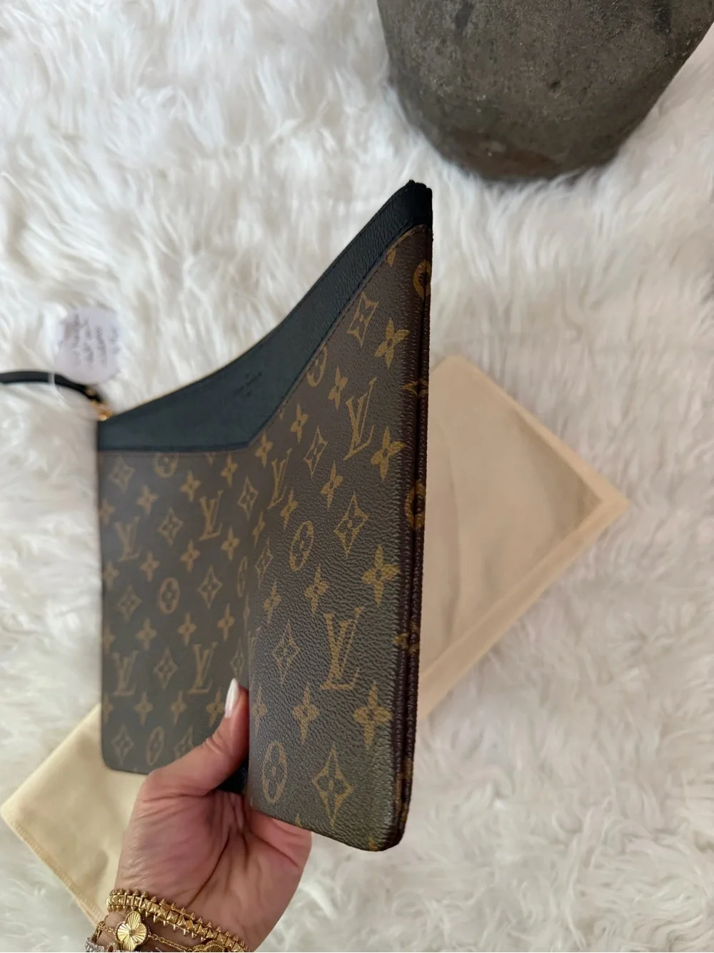 Louis Vuitton Monogram Zip Daily Pouch in Black Trim
